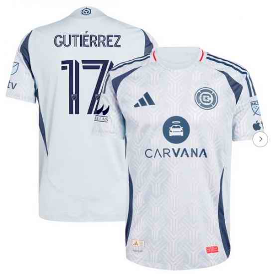 Men's Chicago Fire Brian Gutierrez adidas Light Blue 2025 The Municipal Kit Authentic Player Jersey
